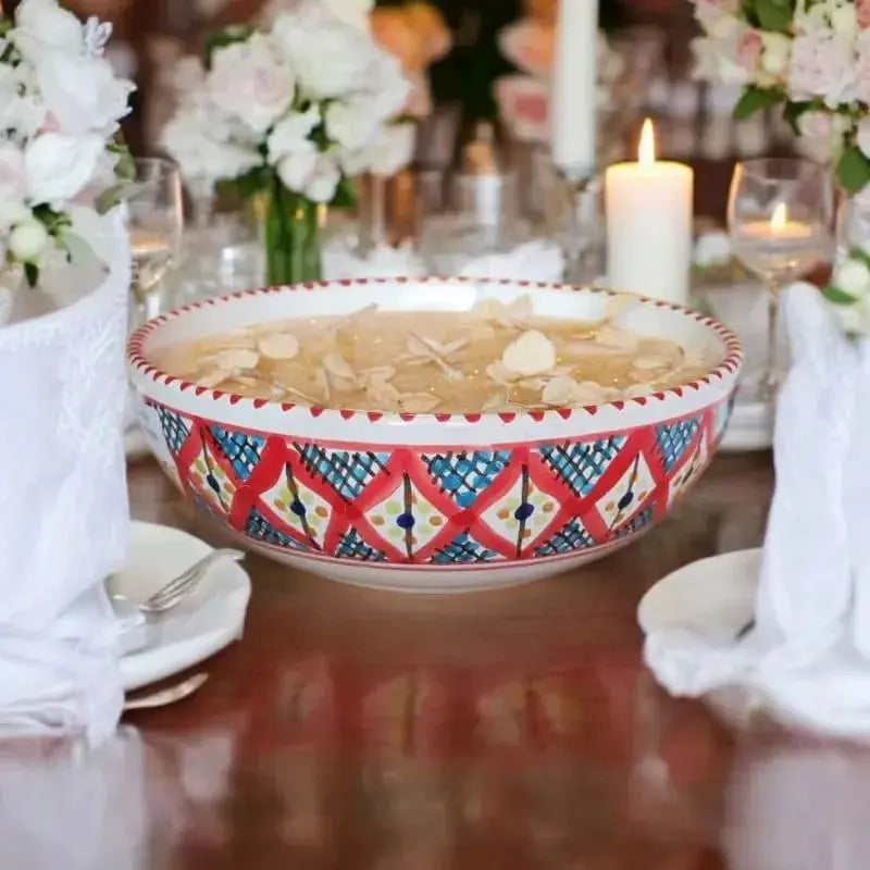 Bougie artisanale ronde en céramique de Nabeul décorée de pétales