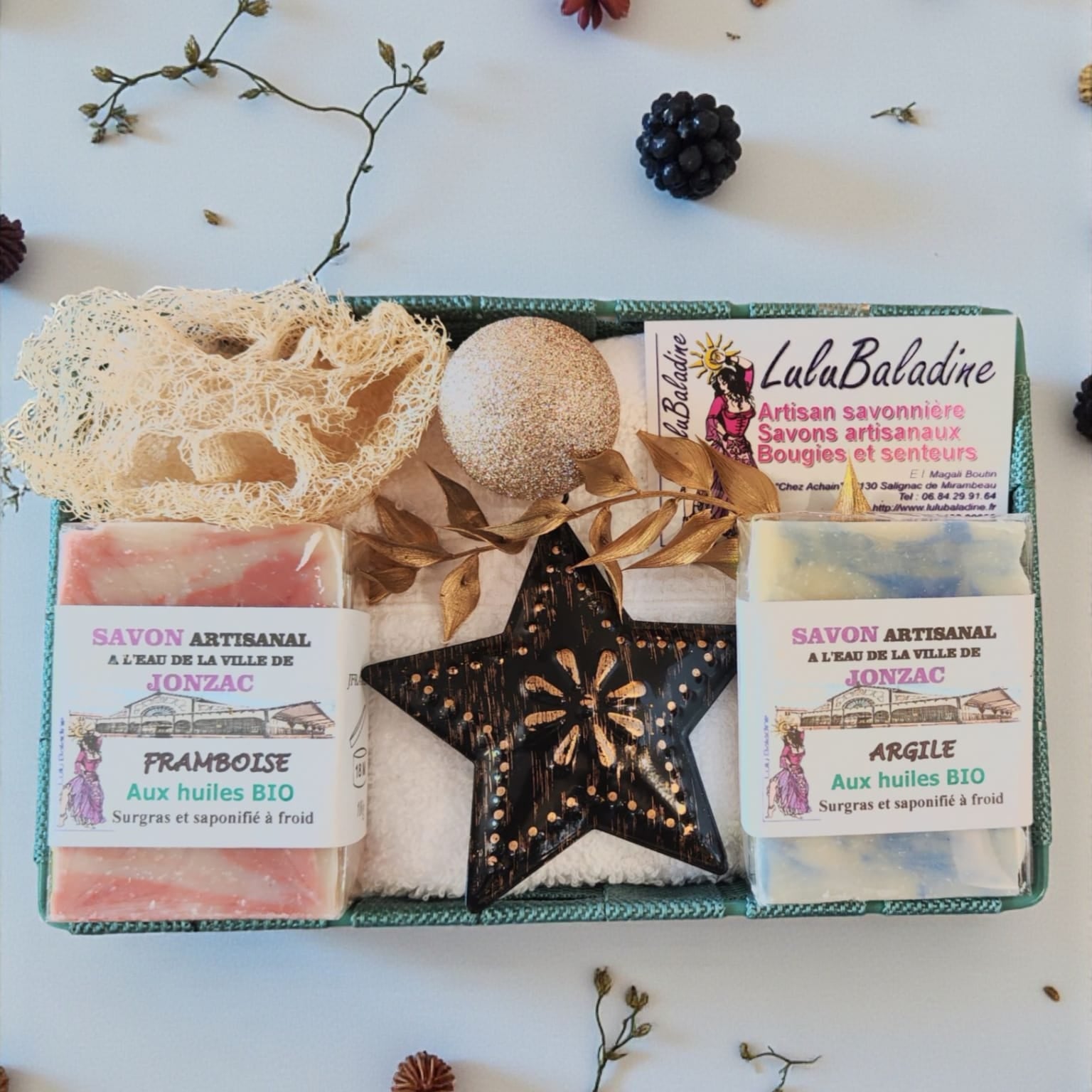 coffret 2 savon avec serviette